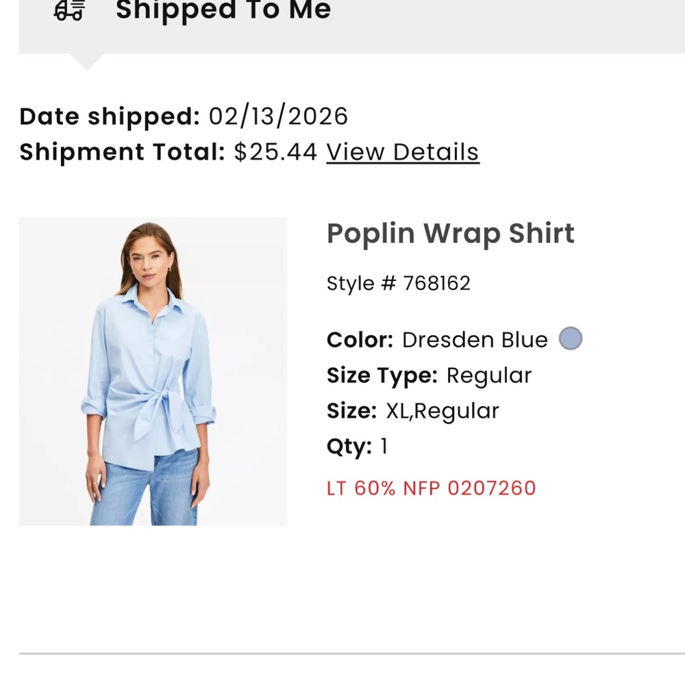 Loft Poplin Wrap Blouse